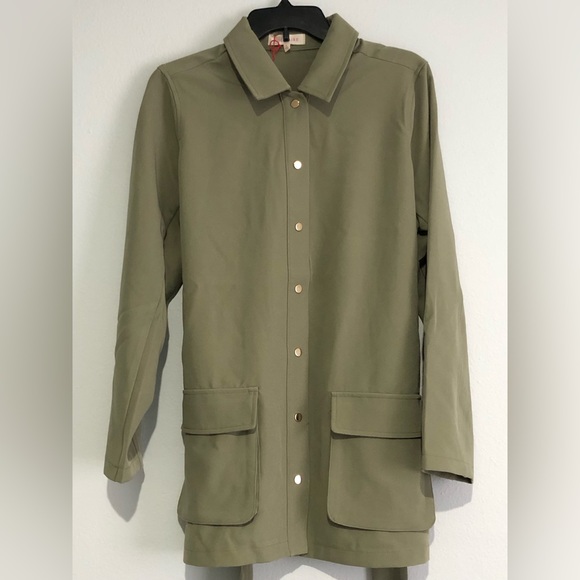 Solitaire Women’s Trench Coat with Elastic Waist - Picture 1 of 4